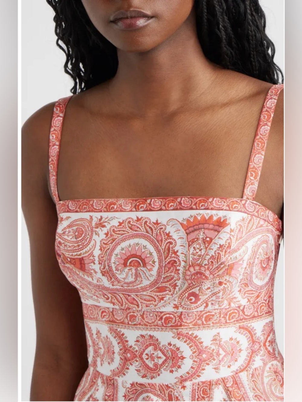 Hill House Mini Dress in Coral Paisley - Picture 3 of 10